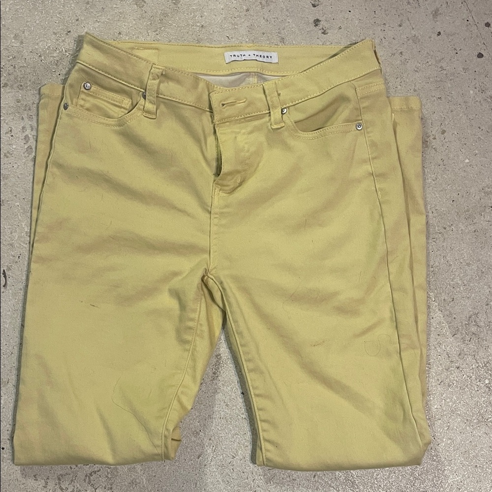Theory Women's Lemon Yellow Skinny Jeans